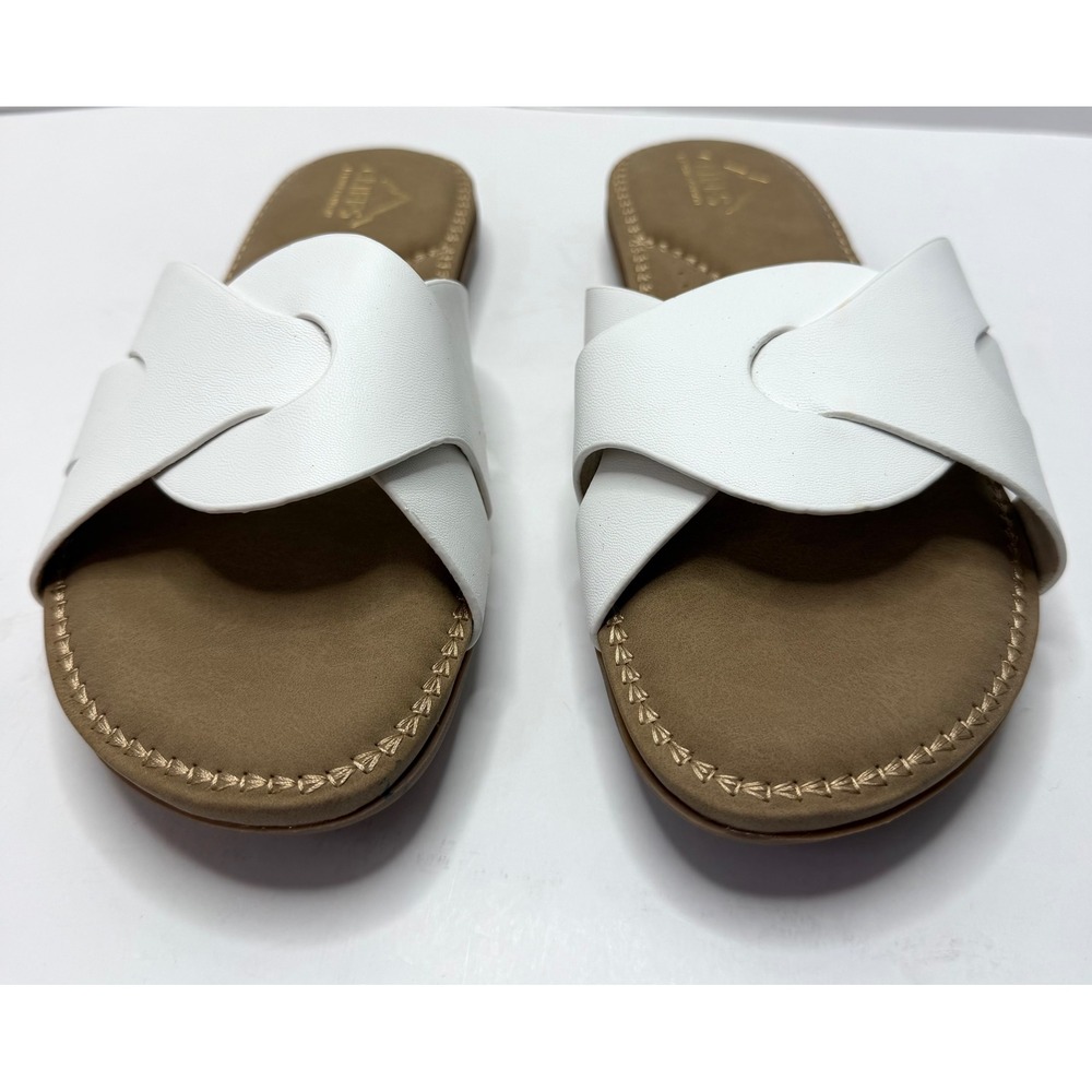 Cliffs by White Mountain Women's Fortunate Slide Sandal White Size 8.5 NWT/BOX